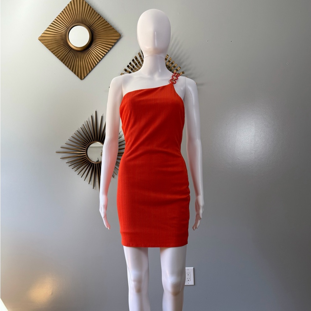 Camila Coelho - Orange Rebecca One-Shoulder Mini Dress